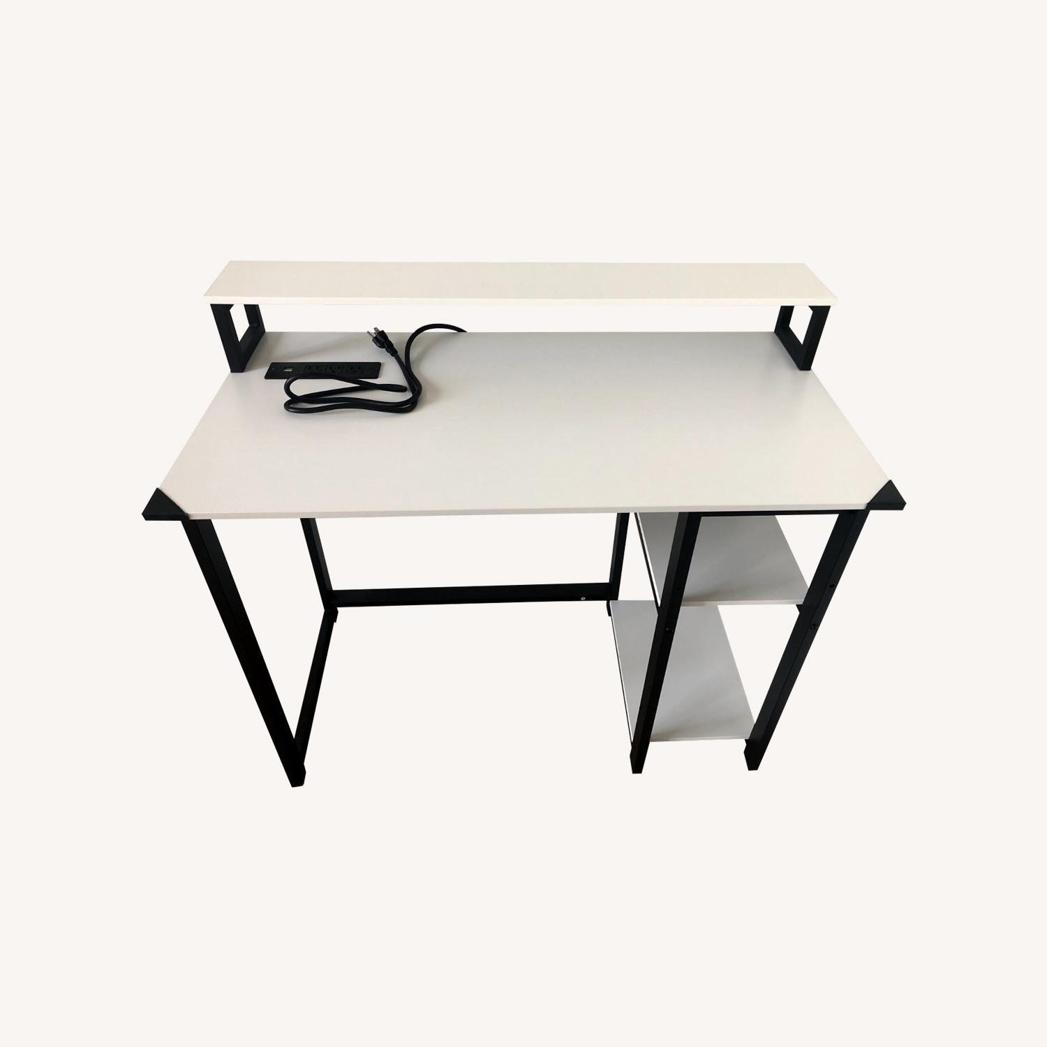 Green Forest 40" Desk - Outlets & Monitor Stand - image-0