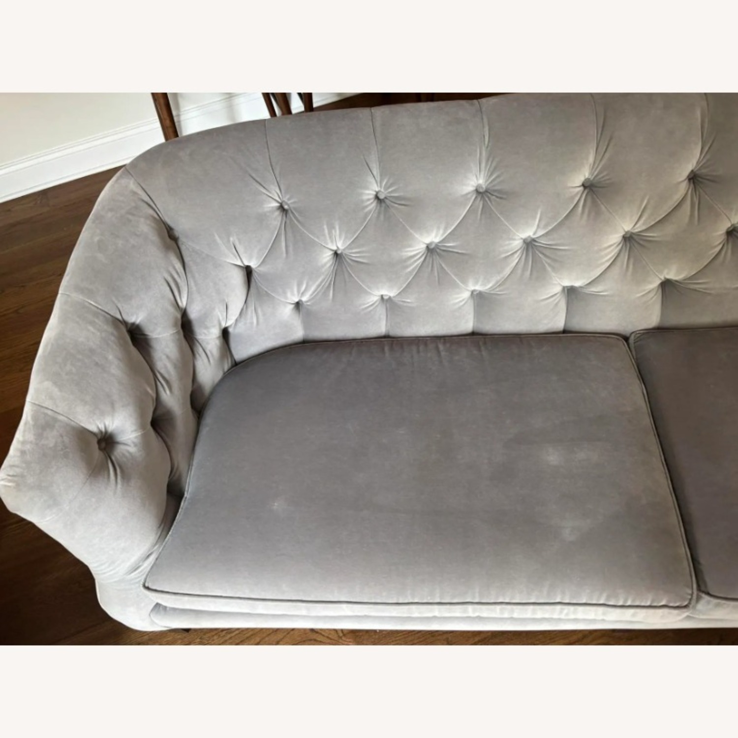 Sherrill Light Gray Velvet Sofa - image-6