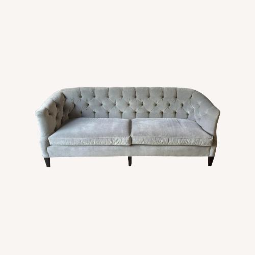Used Sherrill Light Gray Velvet Sofa for sale on AptDeco