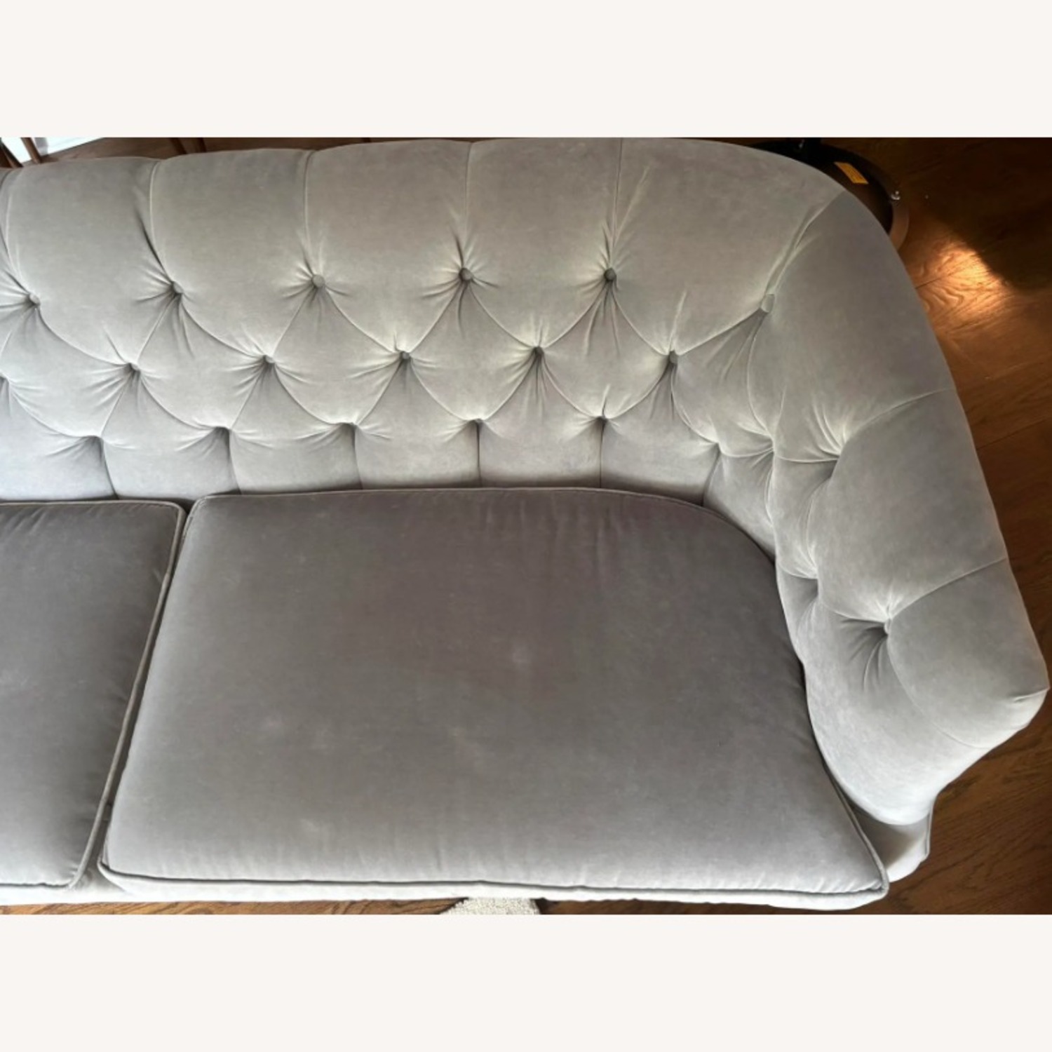Sherrill Light Gray Velvet Sofa - image-7