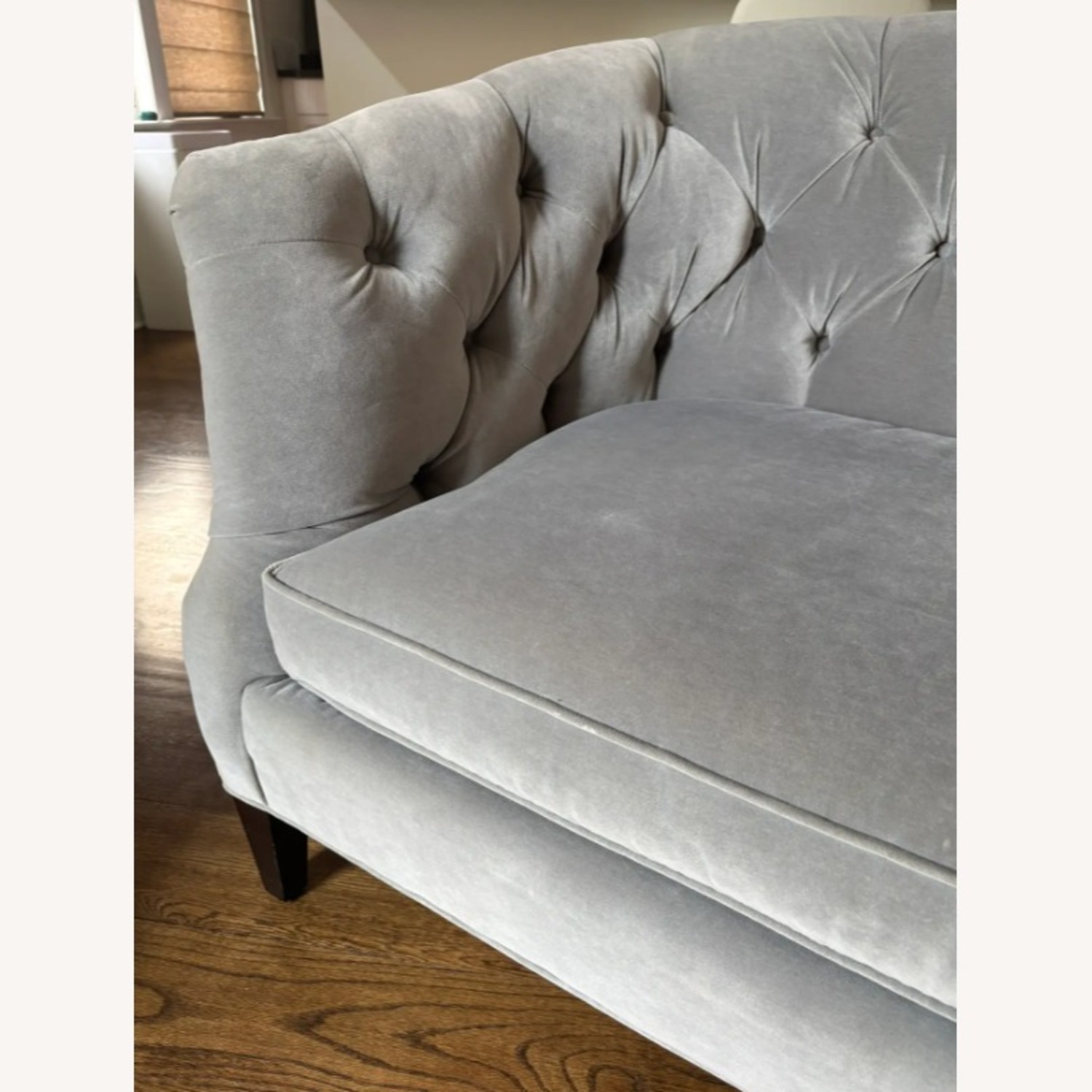 Sherrill Light Gray Velvet Sofa - image-4