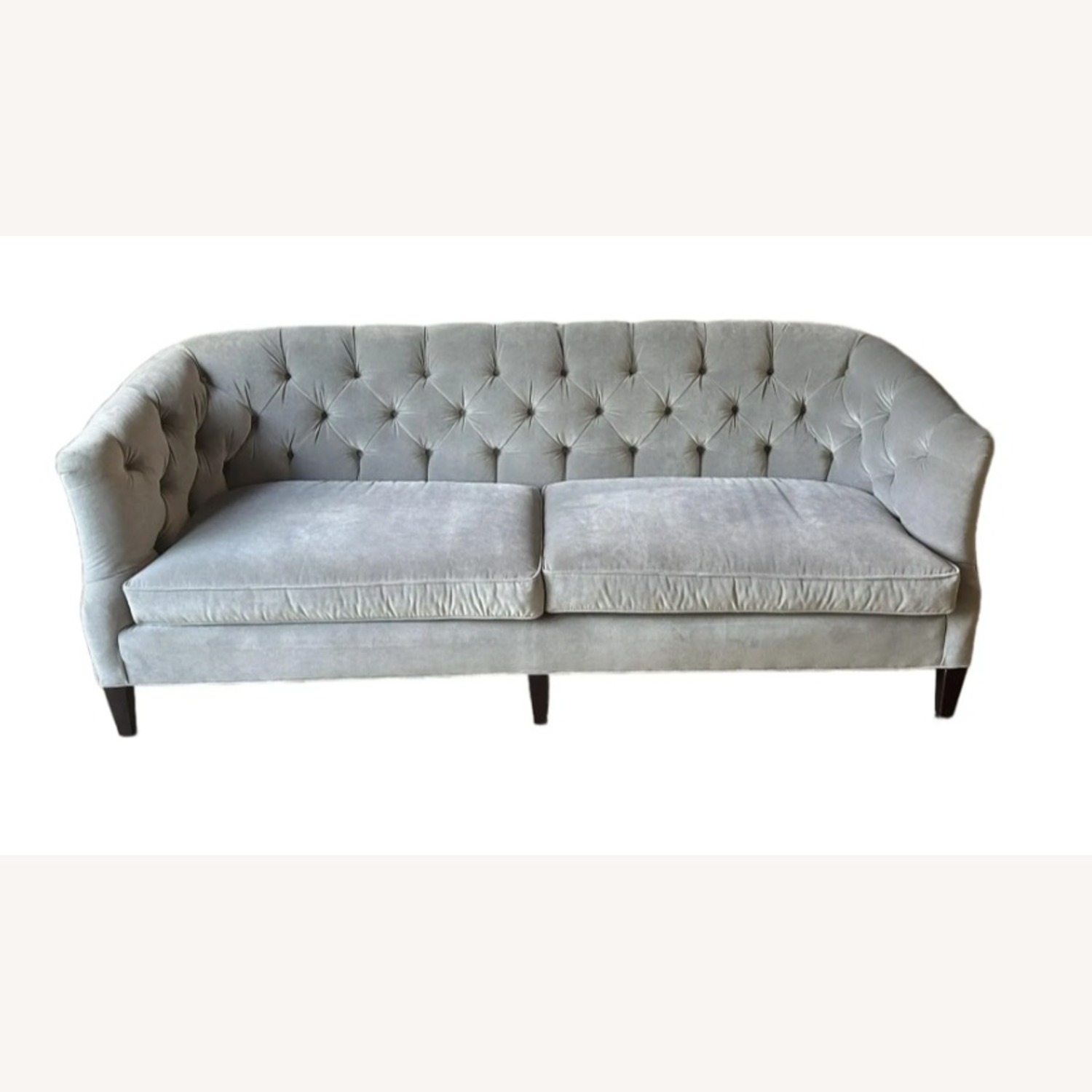 Sherrill Light Gray Velvet Sofa - image-1