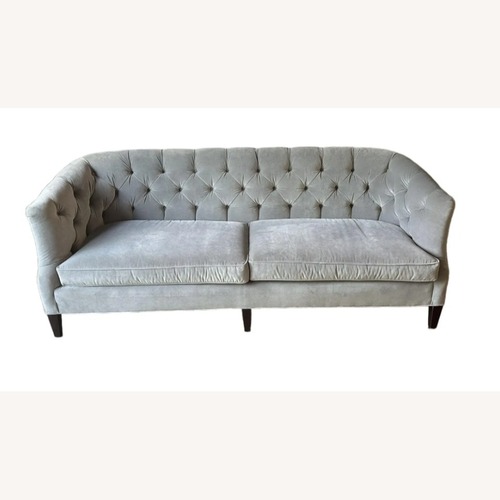 Used Sherrill Light Gray Velvet Sofa for sale on AptDeco