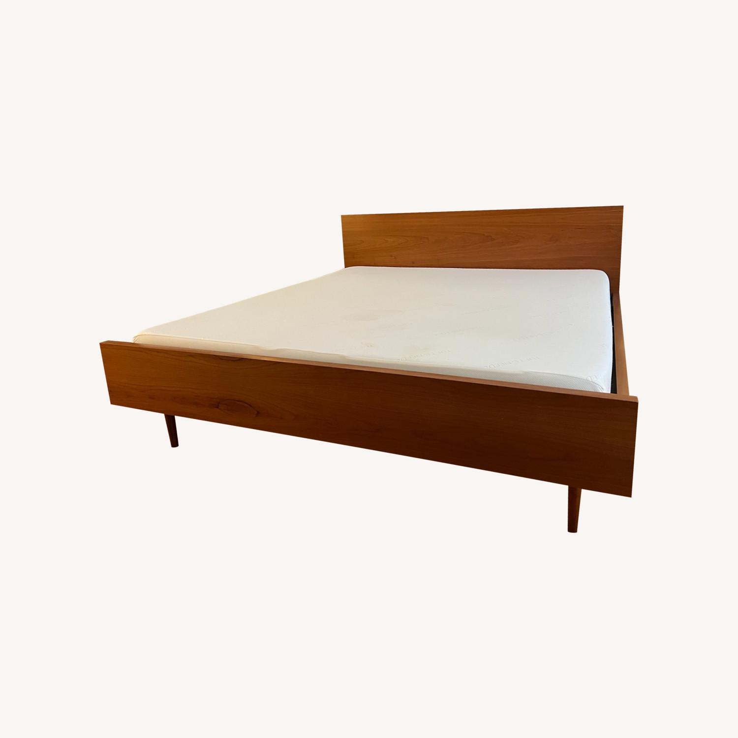 Hand Crafted Mid-Century Style Wood King Bed - image-0