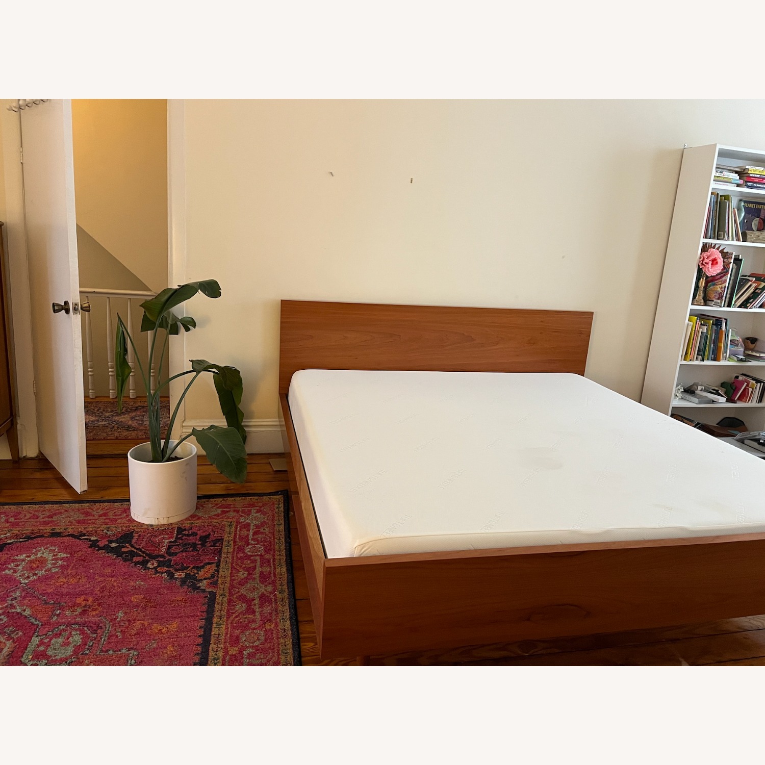 Hand Crafted Mid-Century Style Wood King Bed - image-3