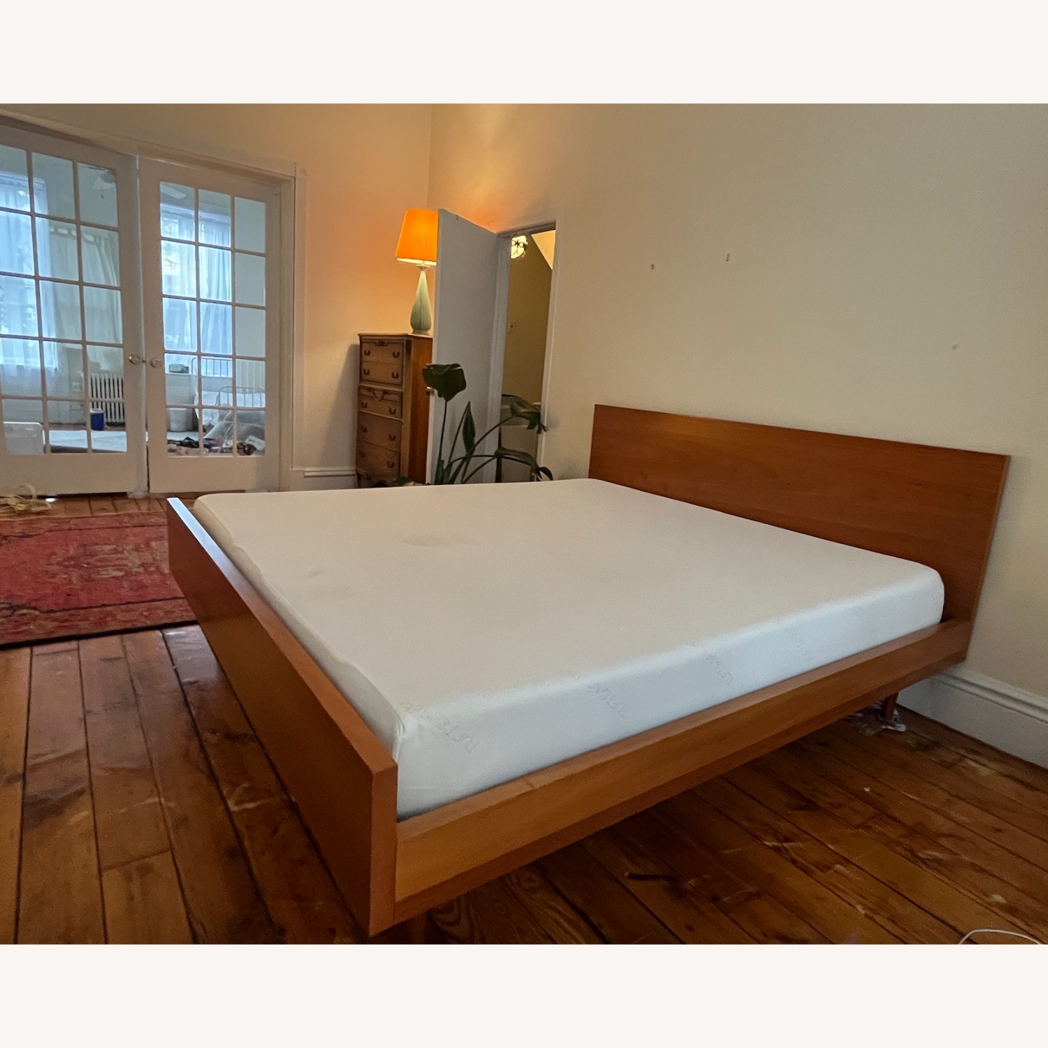 Hand Crafted Mid-Century Style Wood King Bed - image-6