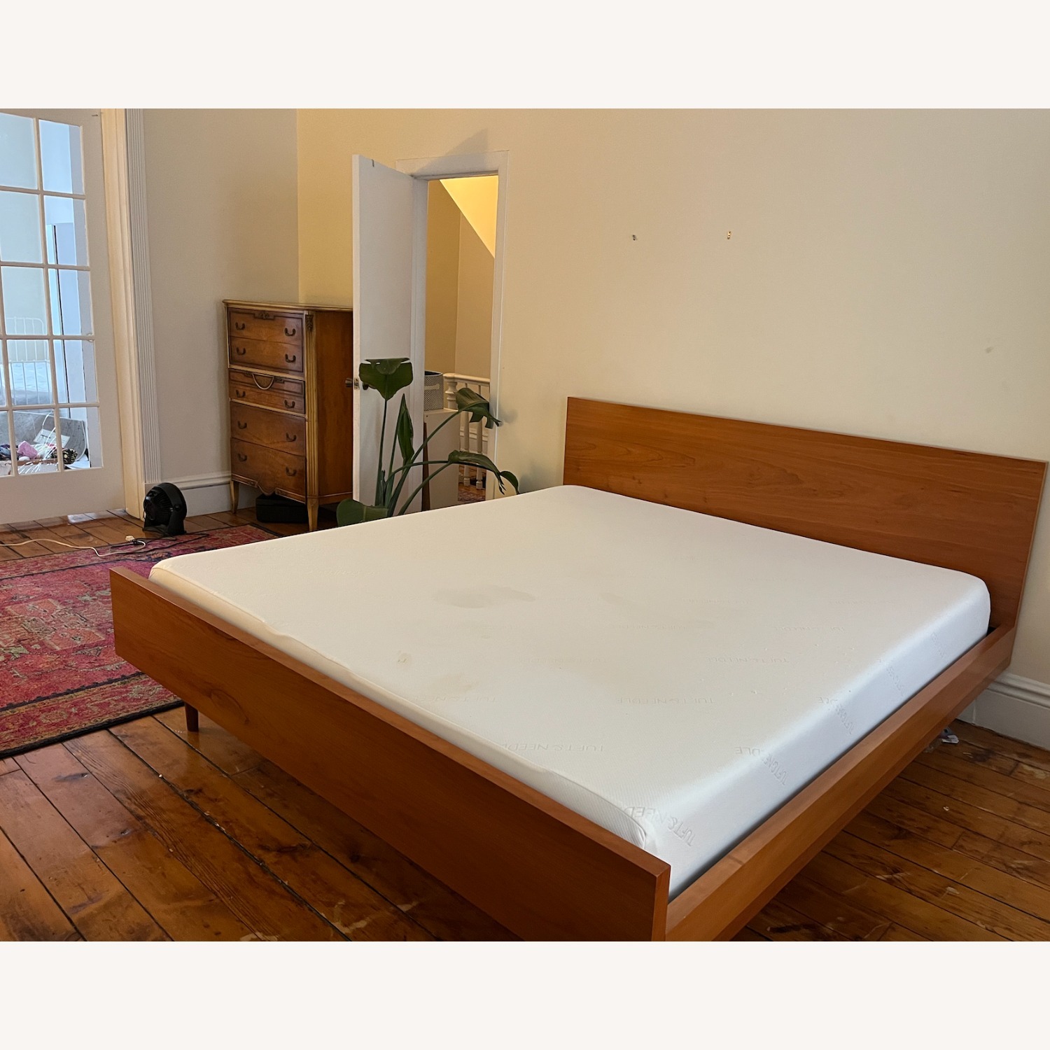 Hand Crafted Mid-Century Style Wood King Bed - image-4