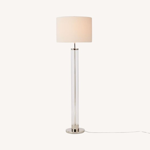 Used West Elm Acrylic Column Floor Lamp - Polished Nickel for sale on AptDeco
