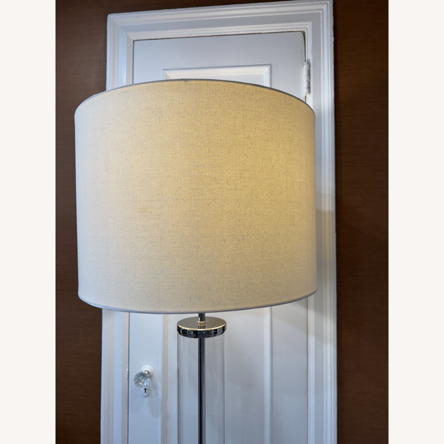 West Elm Acrylic Column Floor Lamp - Polished Nickel - image-2