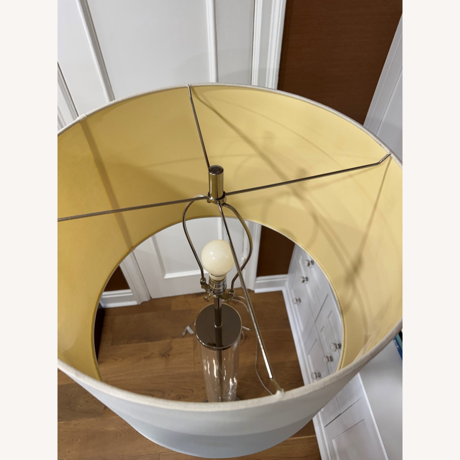 West Elm Acrylic Column Floor Lamp - Polished Nickel - image-3