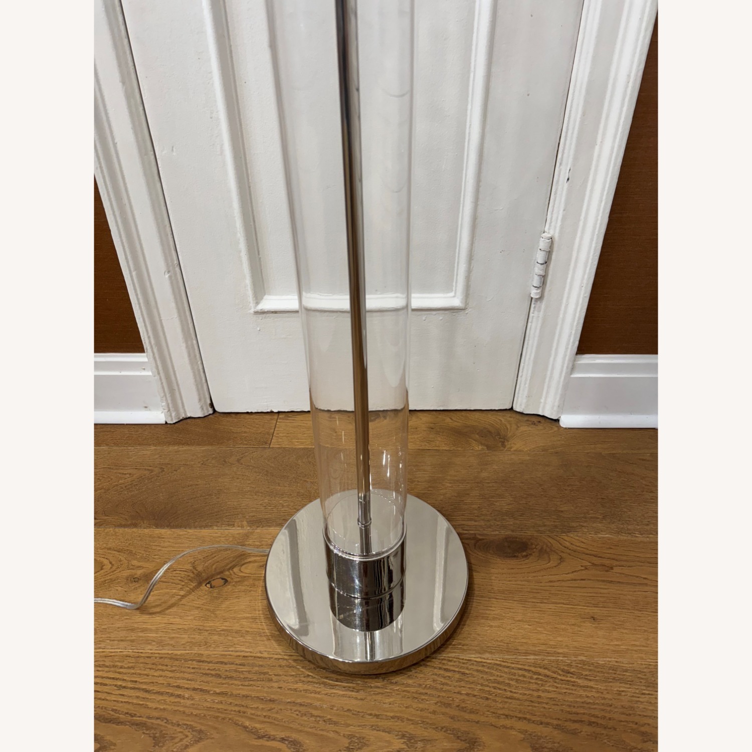 West Elm Acrylic Column Floor Lamp - Polished Nickel - image-4