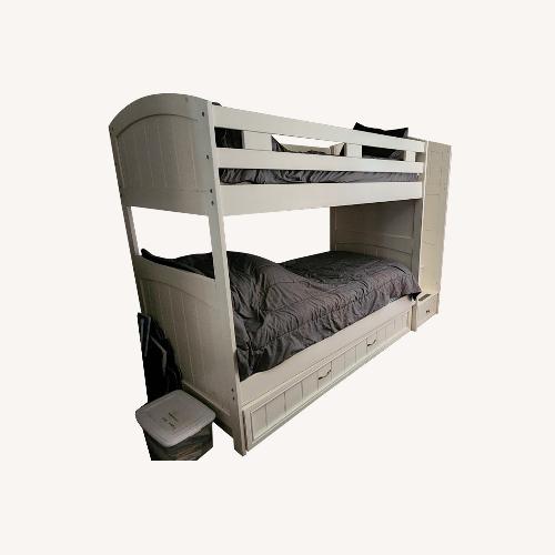Used White Wood Bunk Bed With Stairs  for sale on AptDeco