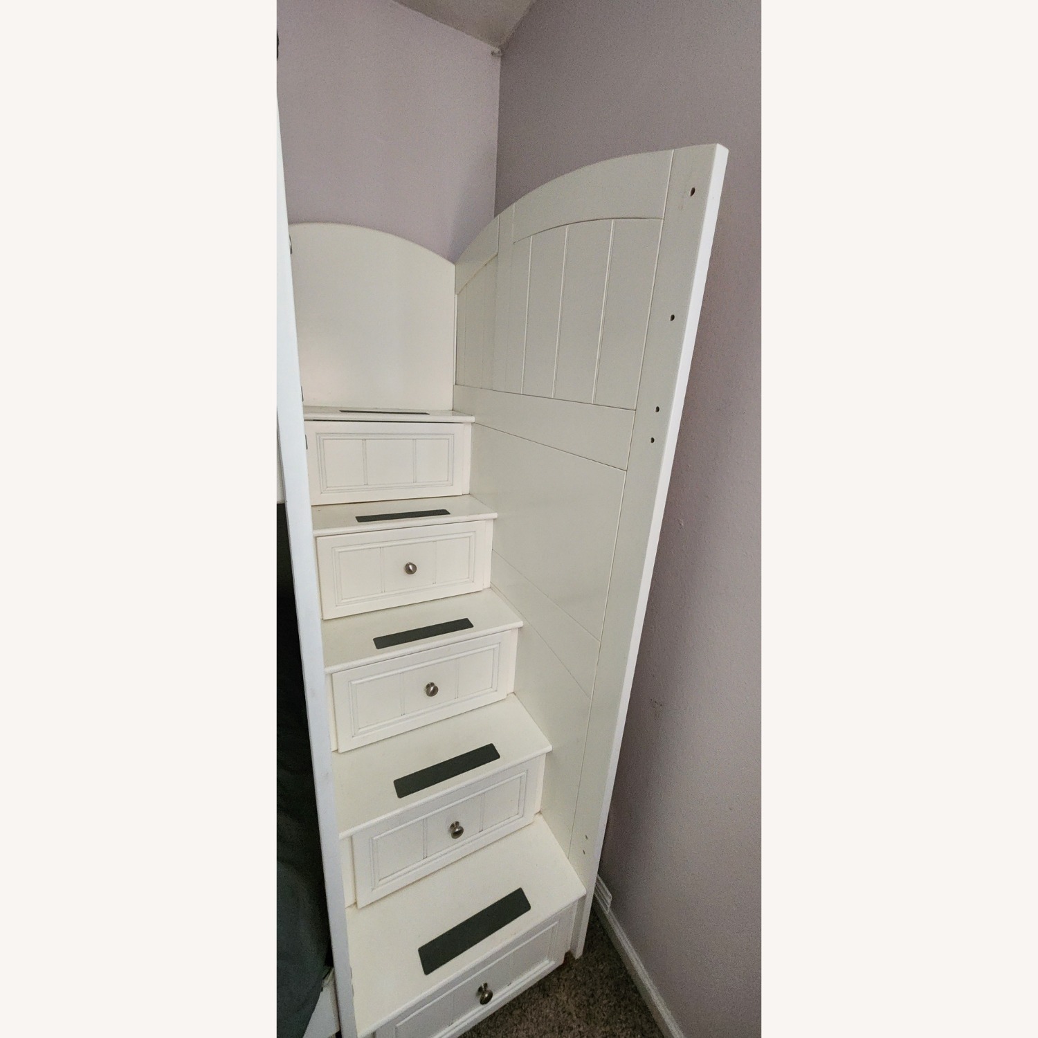 White Wood Bunk Bed With Stairs  - image-4