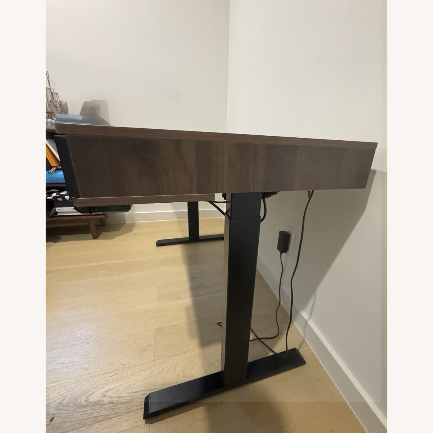 Beyda Sit-stand Desk Dark Walnut Gold Hardware - image-4