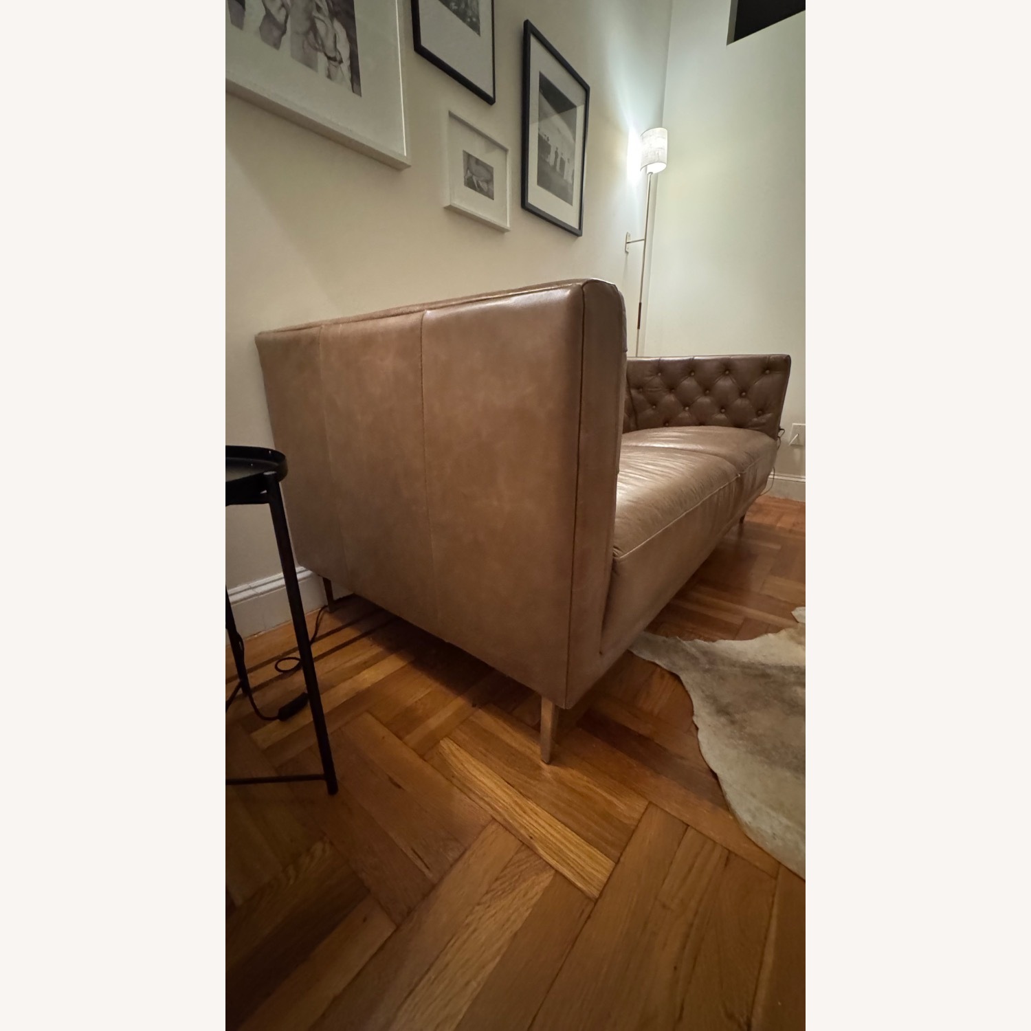 CB2 Saville Leather Sofa Couch - image-2