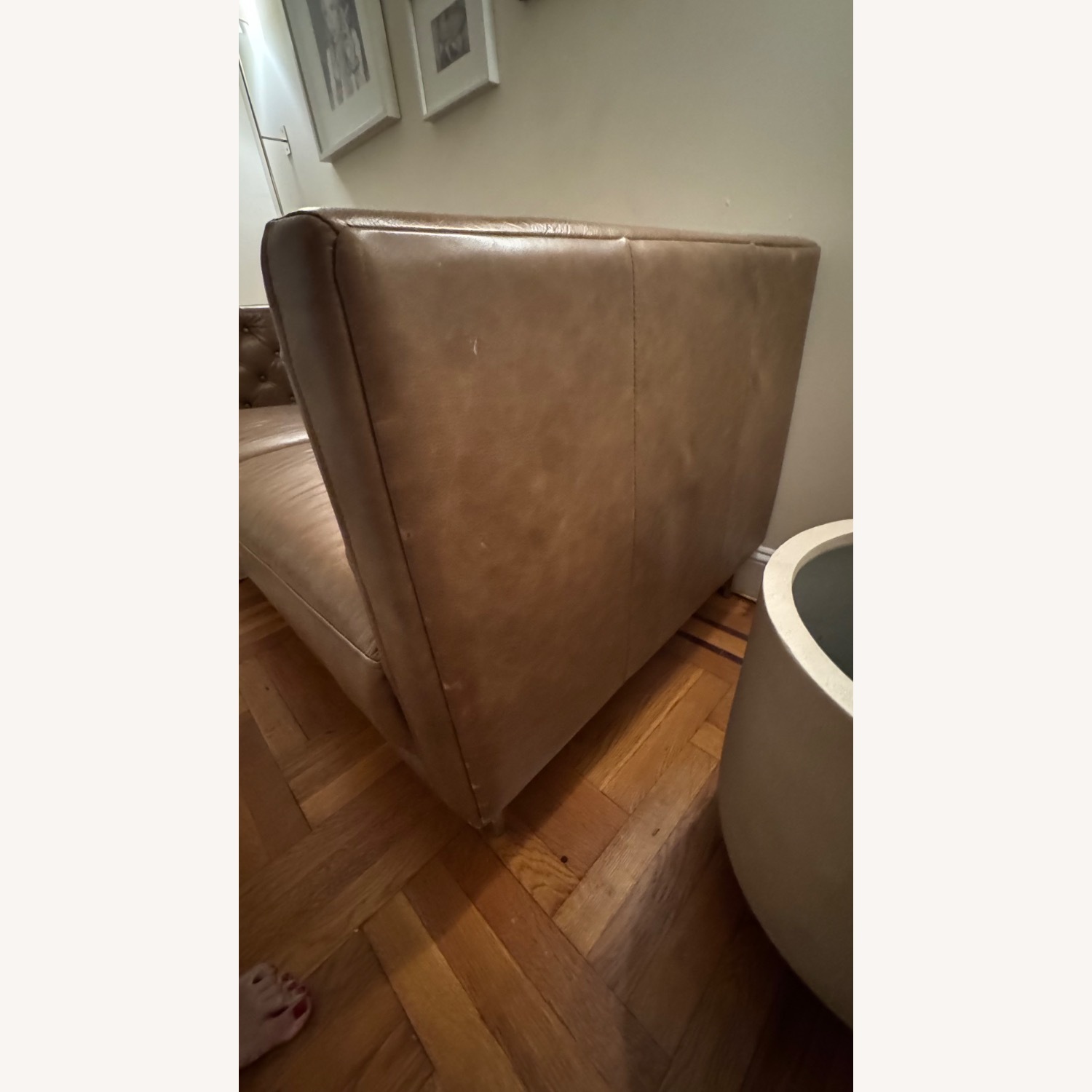 CB2 Saville Leather Sofa Couch - image-4
