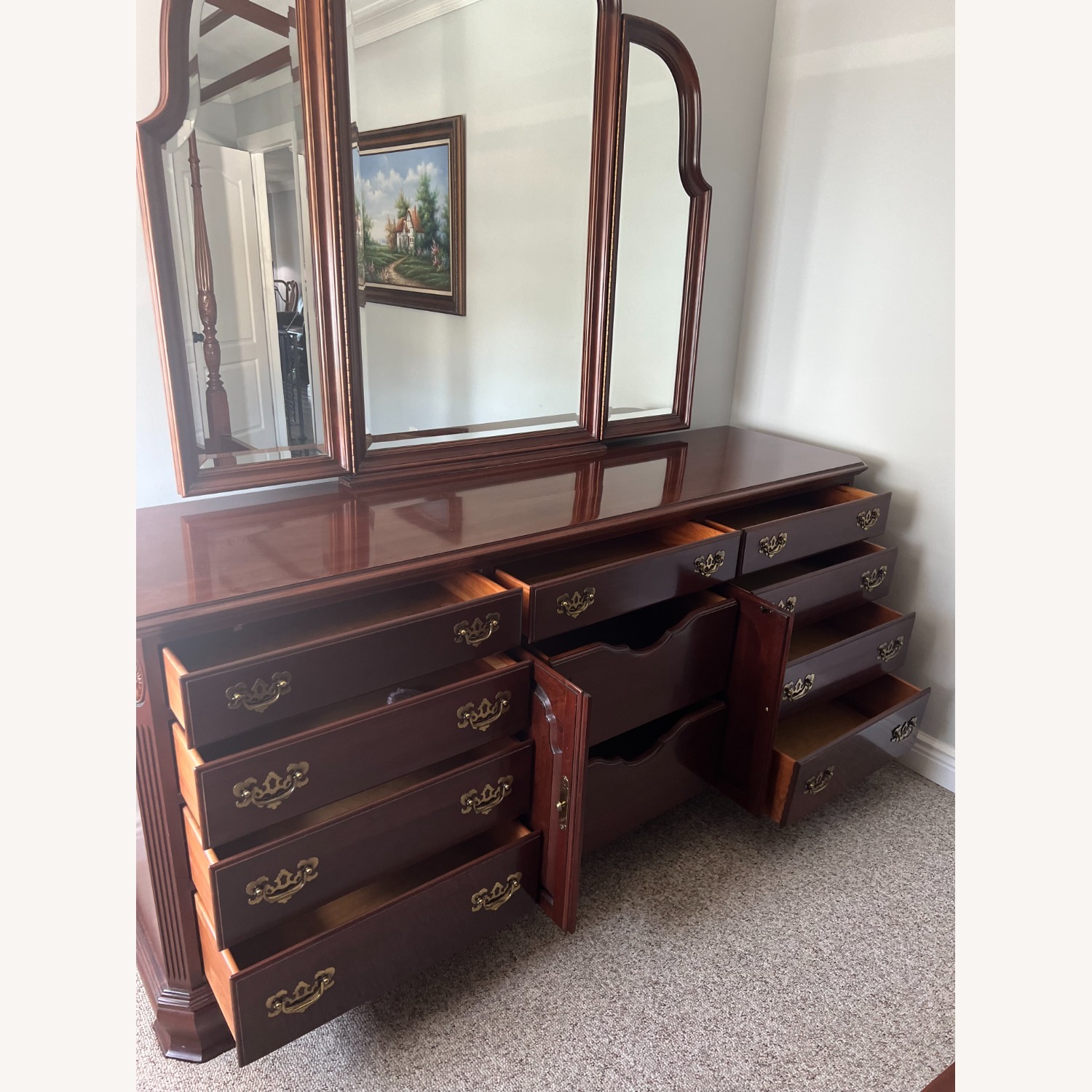 Ethan Allen Georgian Court Triple Dresser/Mirror - image-2