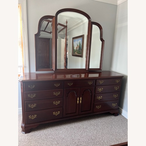 Used Ethan Allen Georgian Court Triple Dresser/Mirror for sale on AptDeco