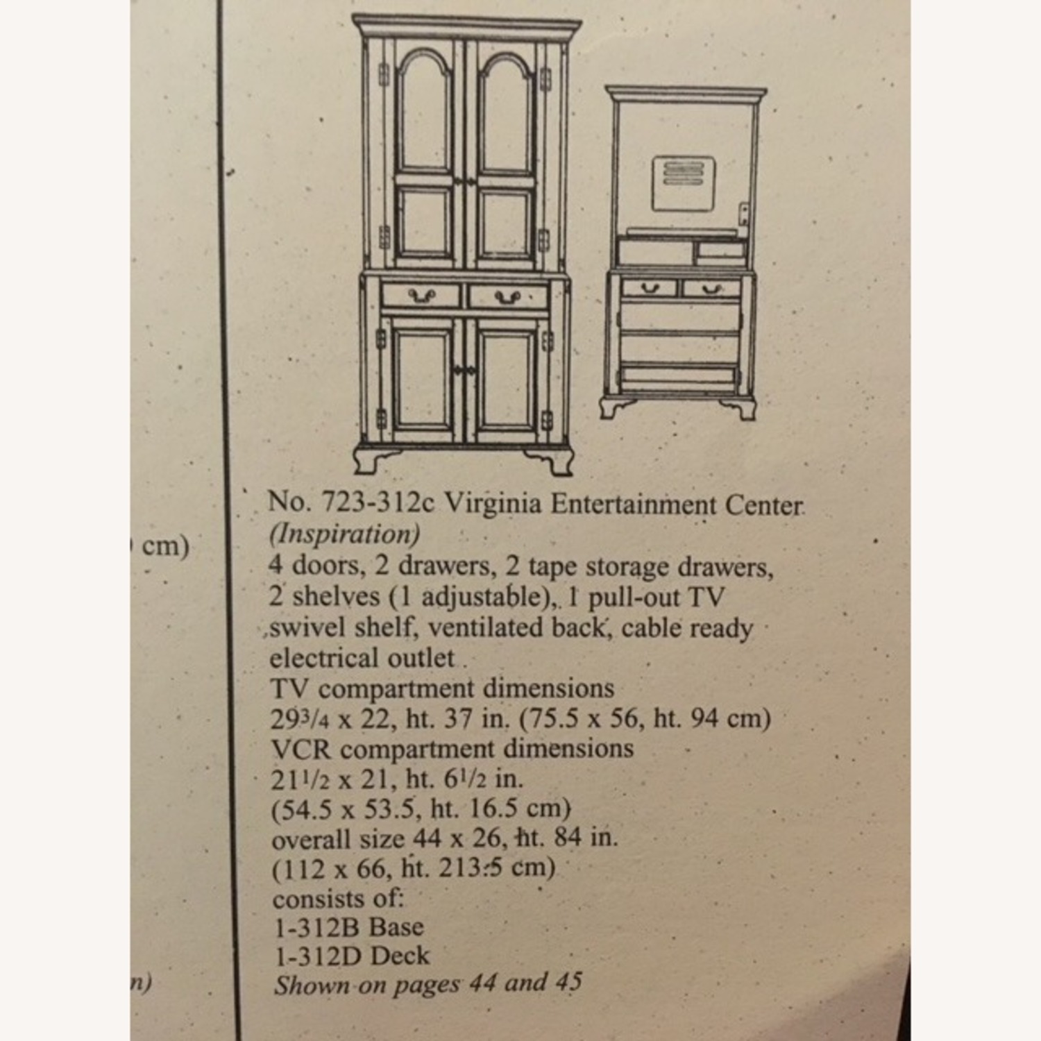  Bob Timberlake Virginia Entertainment Center - image-2