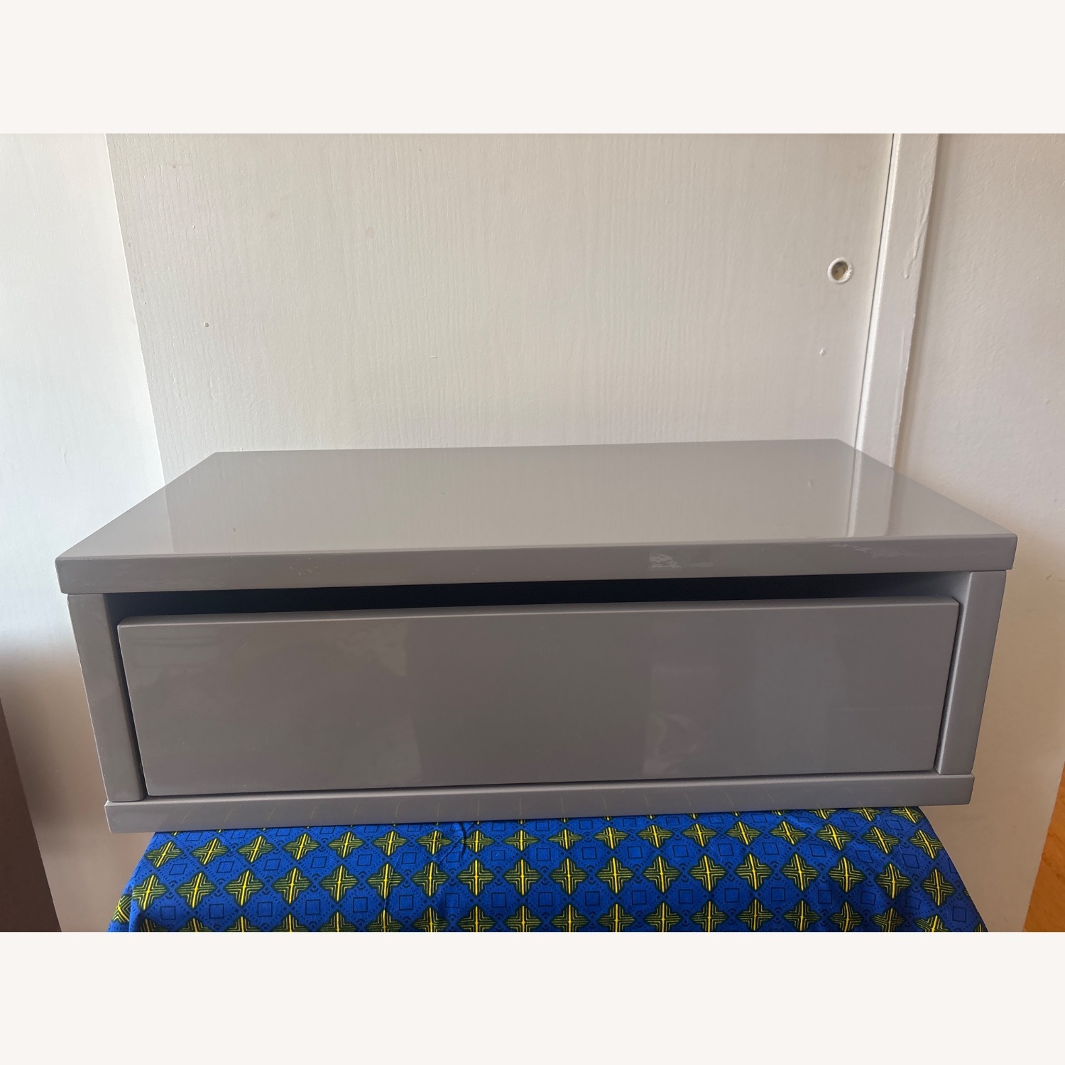 CB2 Slice Grey Wall-Mounted Storage Shelf - image-1