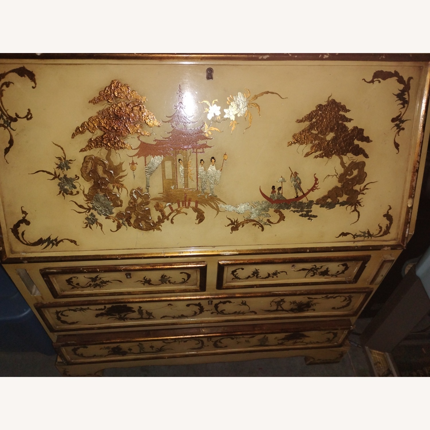 Spanish Chinoiserie Secretary Desk - image-2