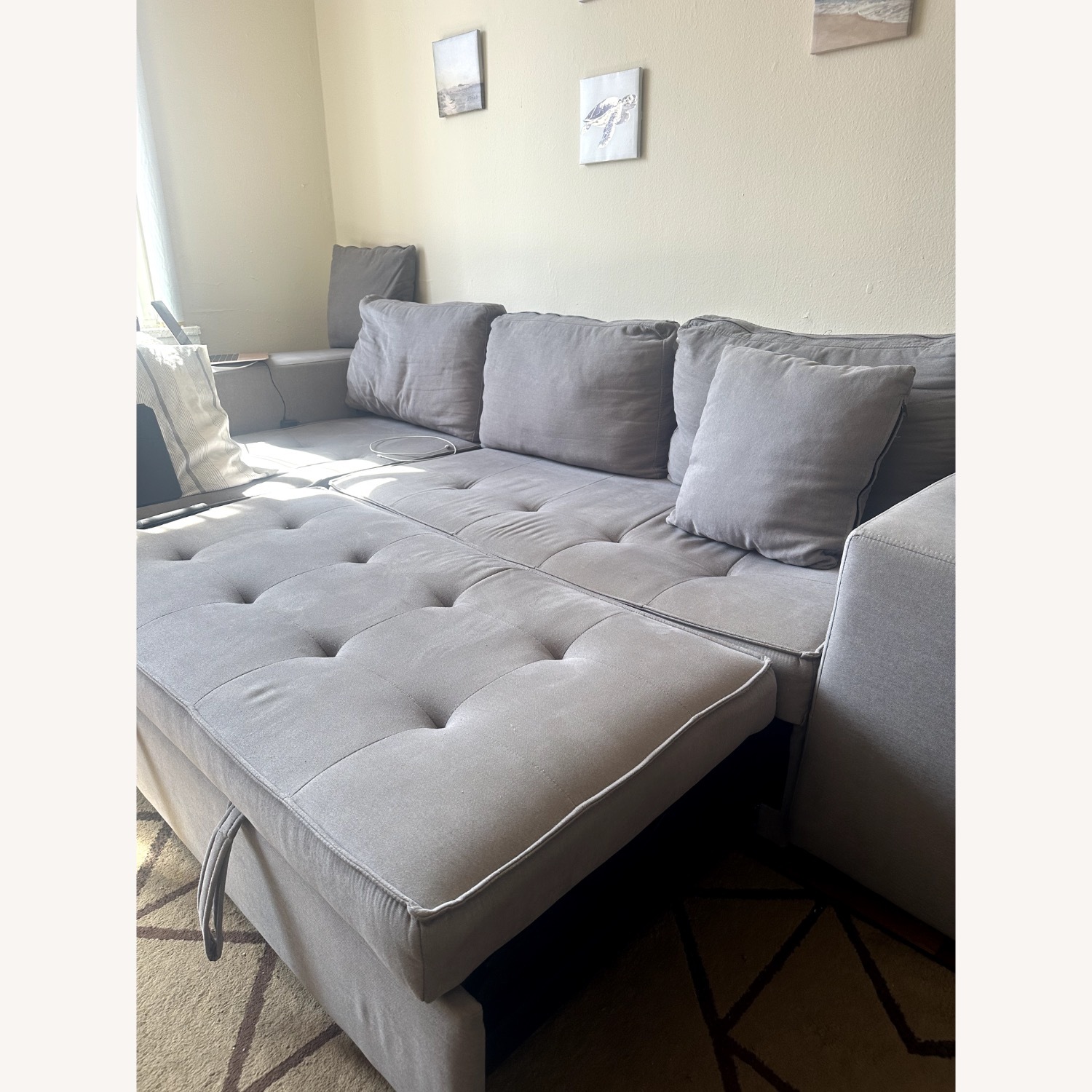 Eafurn Convertible Sleeper Sectional Sofa - image-2