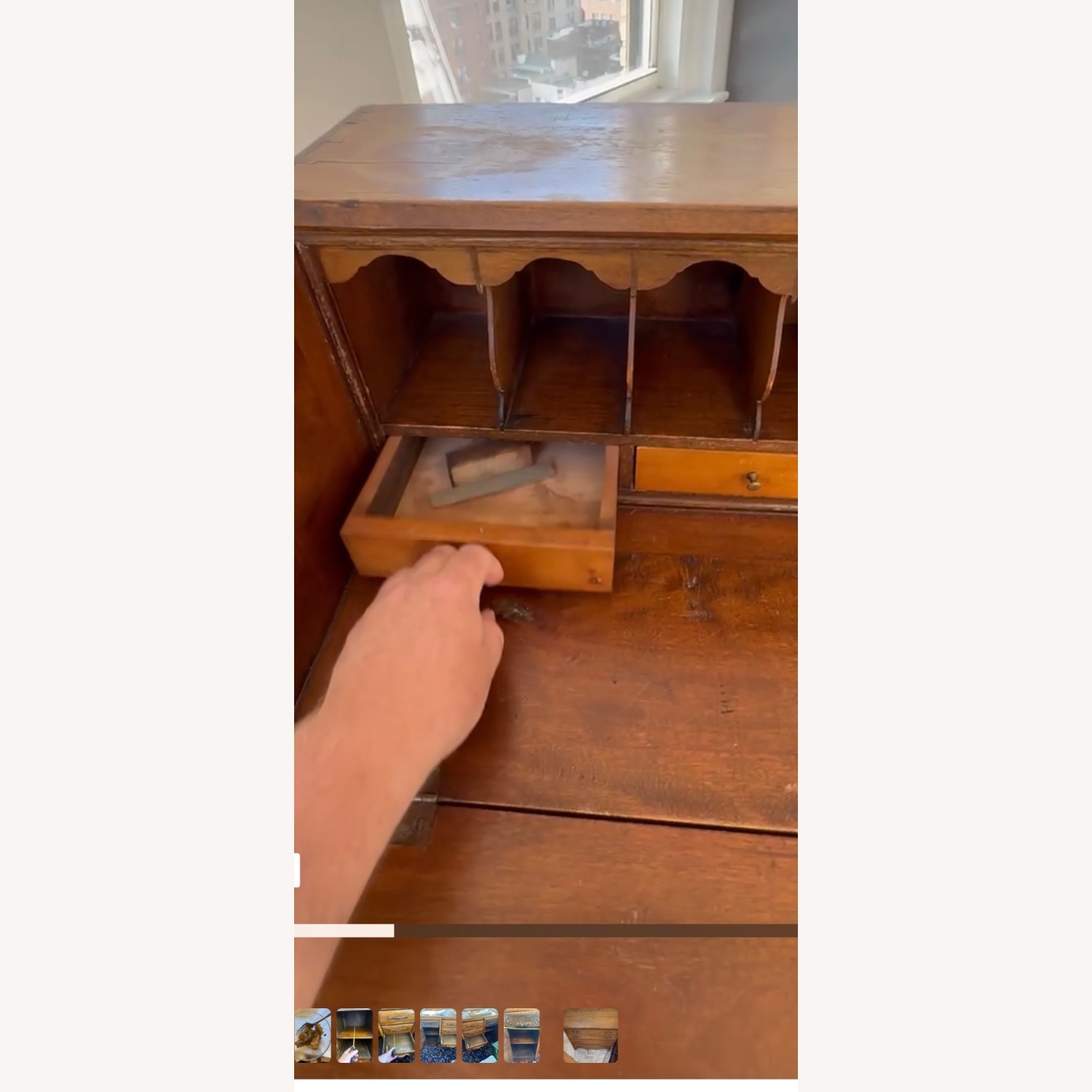 Antique Slant Front Secretary Desk - image-7