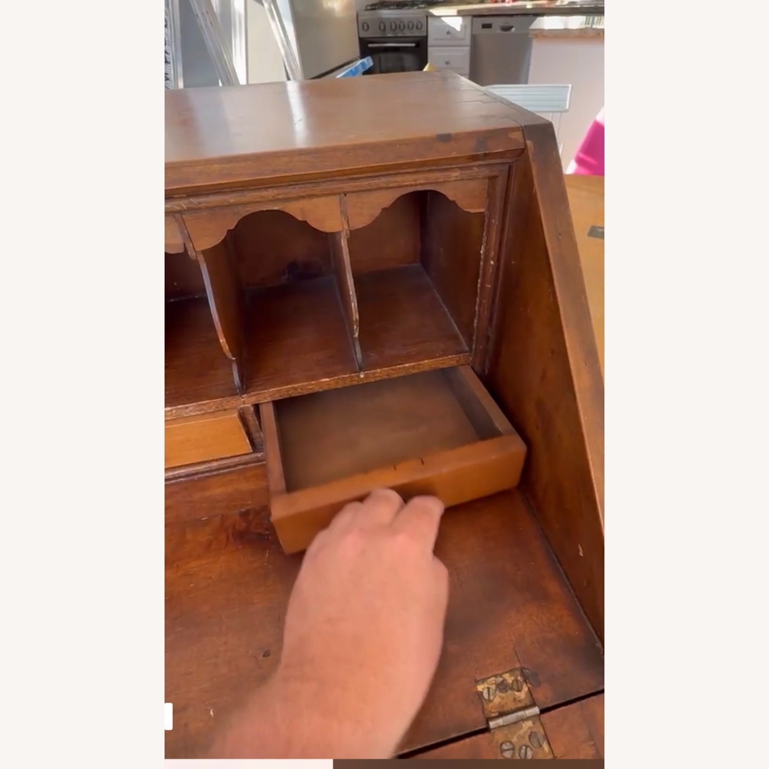 Antique Slant Front Secretary Desk - image-10