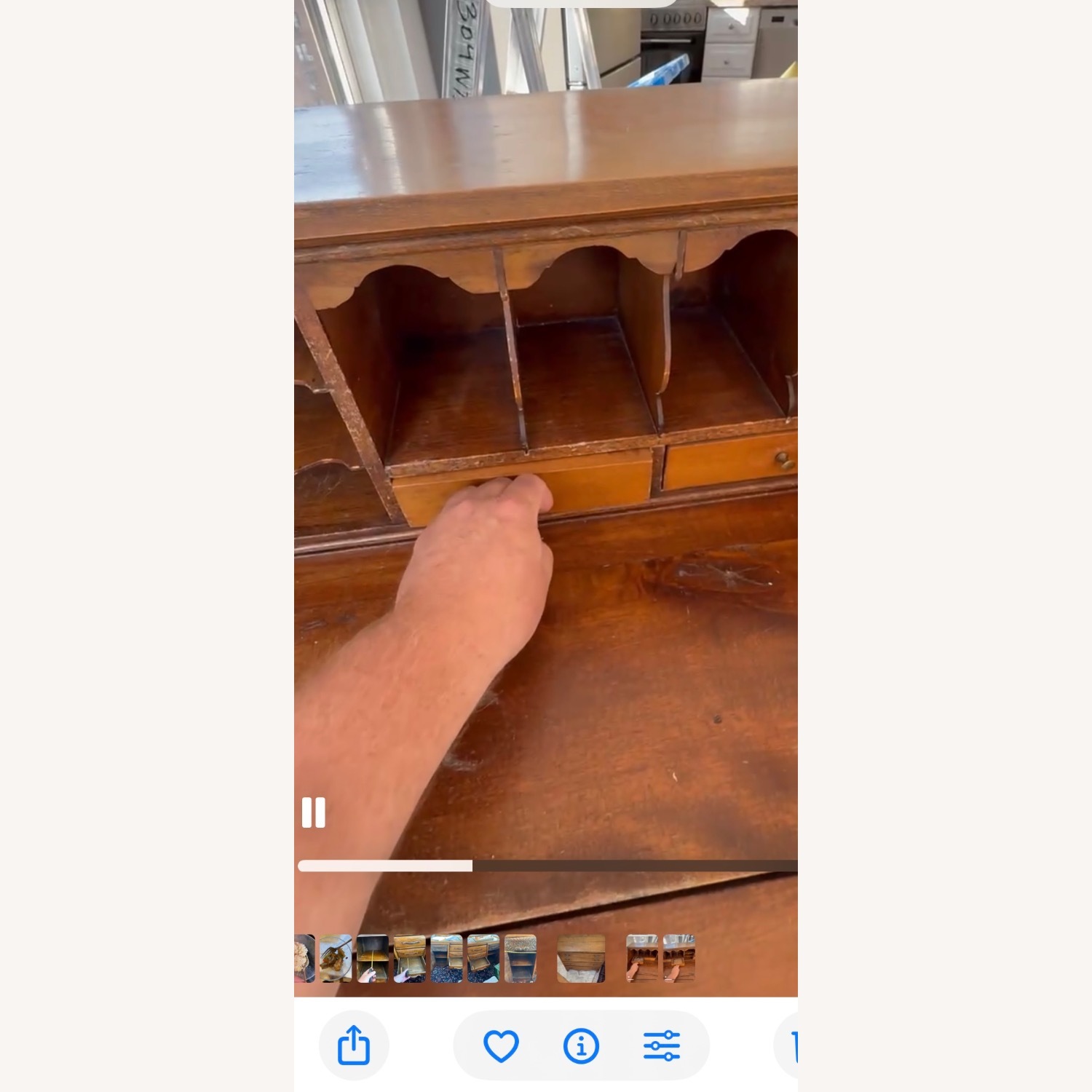 Antique Slant Front Secretary Desk - image-9