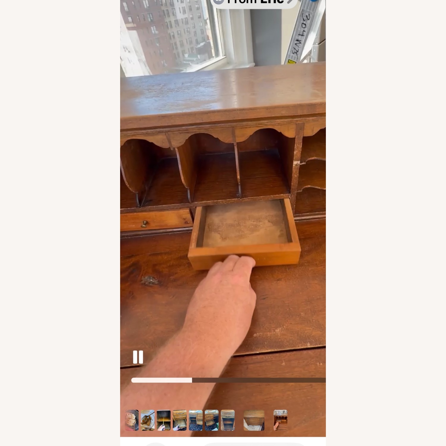 Antique Slant Front Secretary Desk - image-8