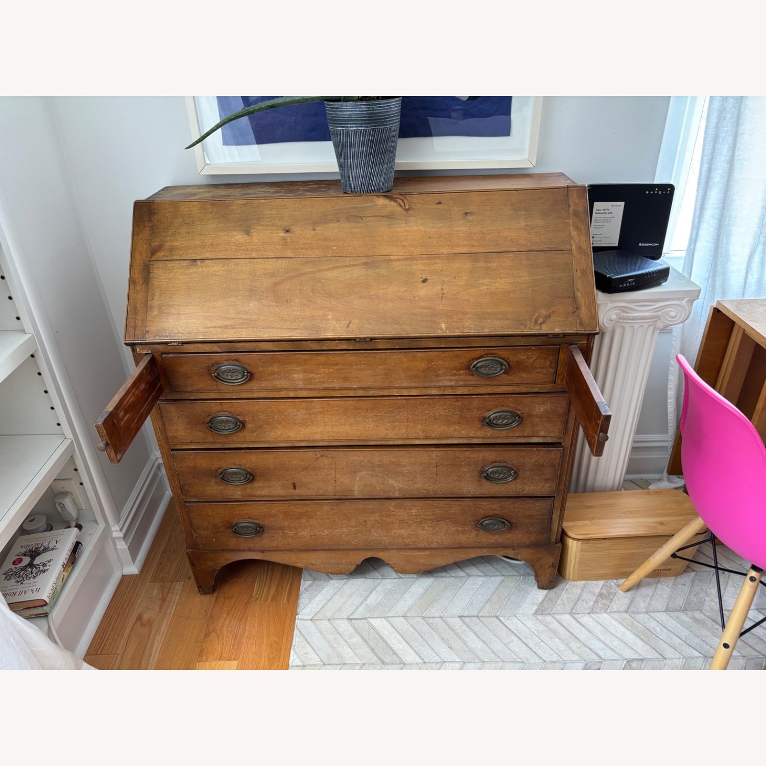 Antique Slant Front Secretary Desk - image-2