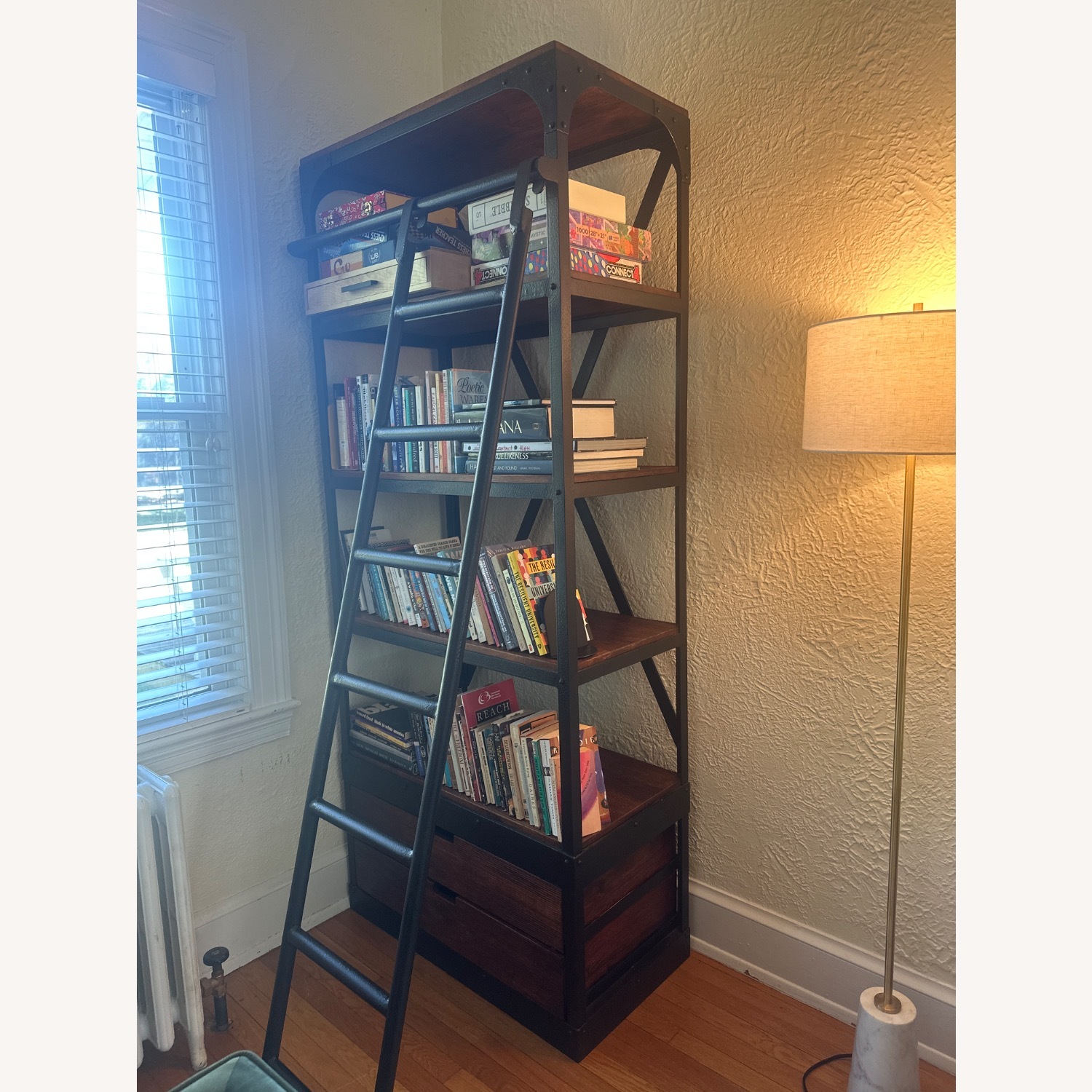 Restoration Hardware Bookshelf W Ladder - image-2