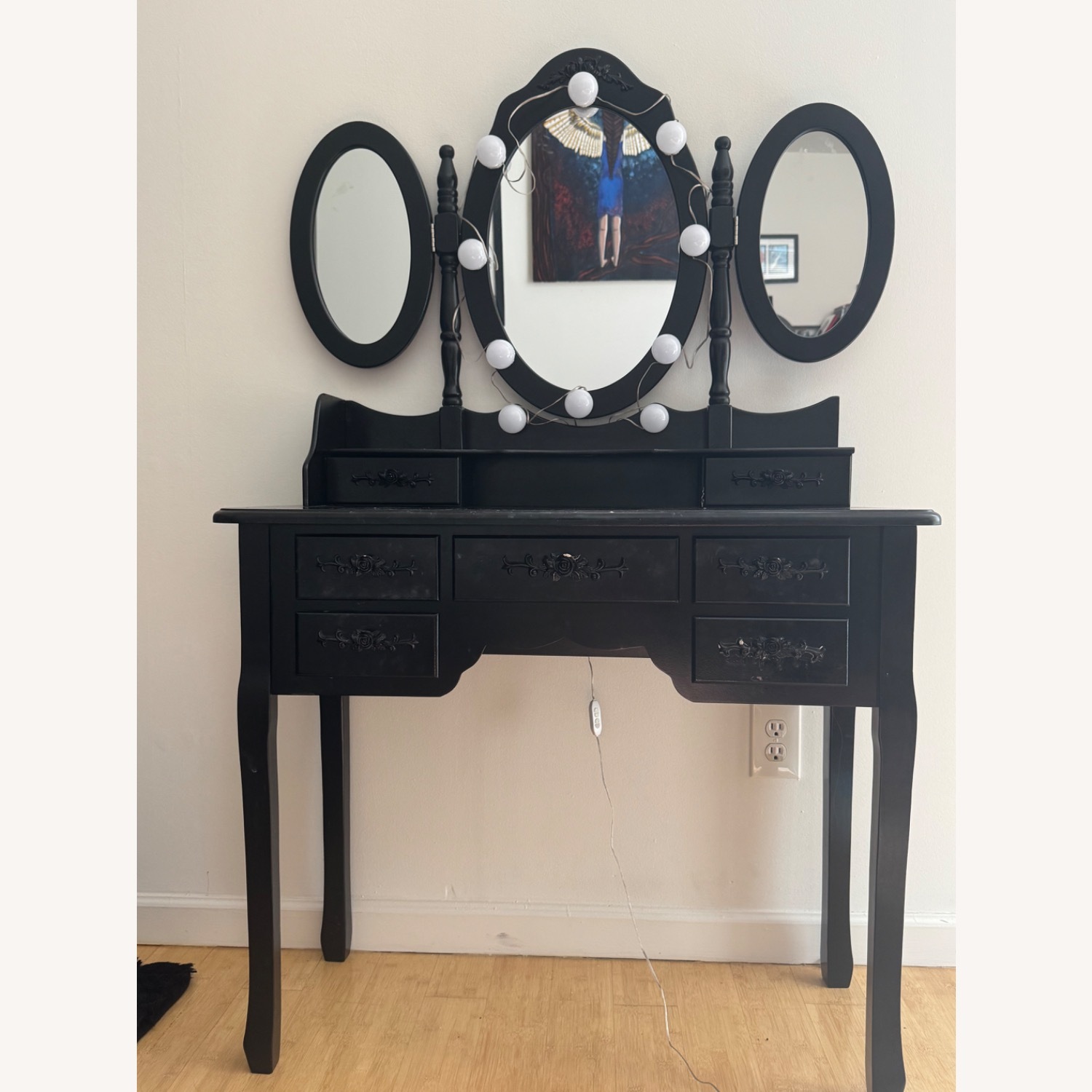 Wayfair Folding Mirrored Vanity - image-1