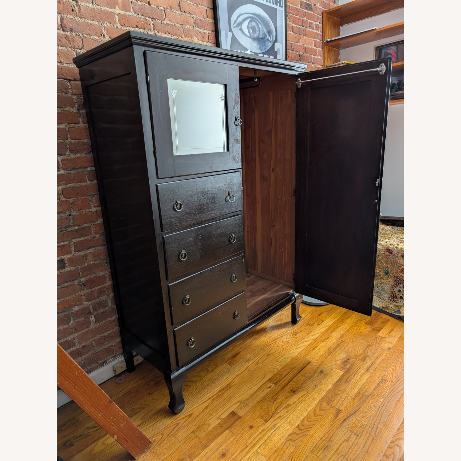 Vintage Solid Wood Armoire - image-2