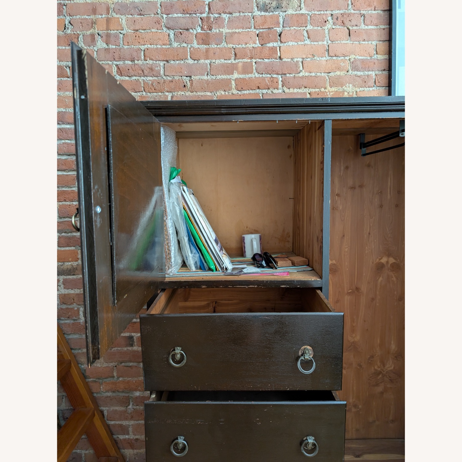 Vintage Solid Wood Armoire - image-4