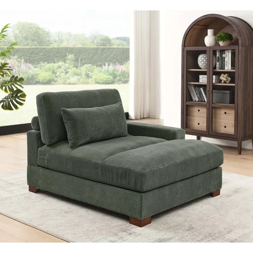 Used Wayfair Dark Green Corduroy Chaise Lounge for sale on AptDeco