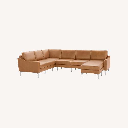 Used Burrow Nomad Leather Sectional for sale on AptDeco