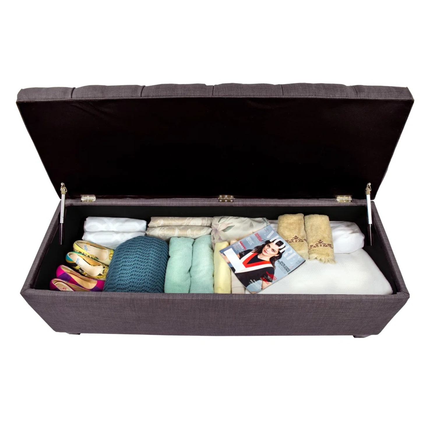 Upholstered Shoe Storage Bench – 18 Compartments - image-9