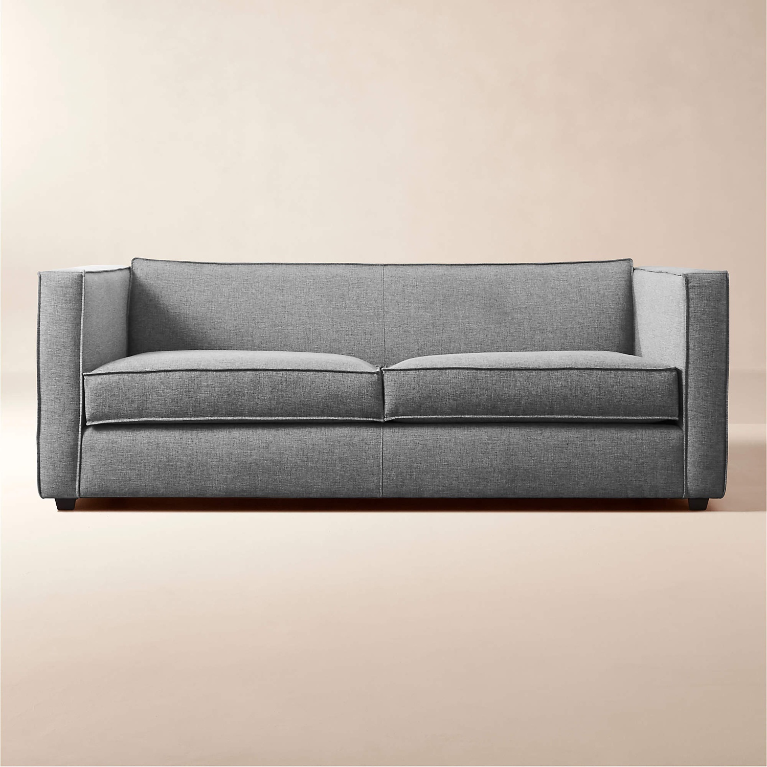 CB2 Gray Club Sofa with Ottoman - image-4
