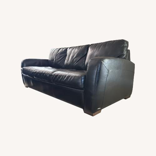 Used 20th Century Italian Leather Black Natuzzi Couch for sale on AptDeco