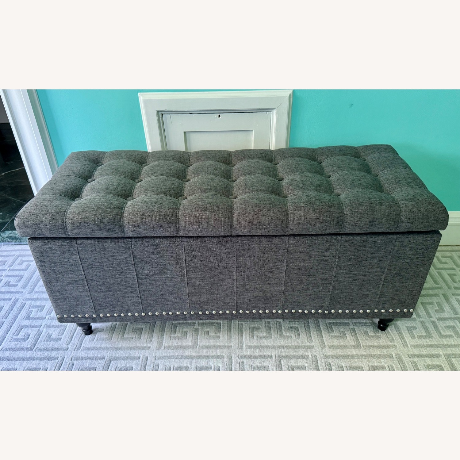 Upholstered Storage Ottoman - image-1