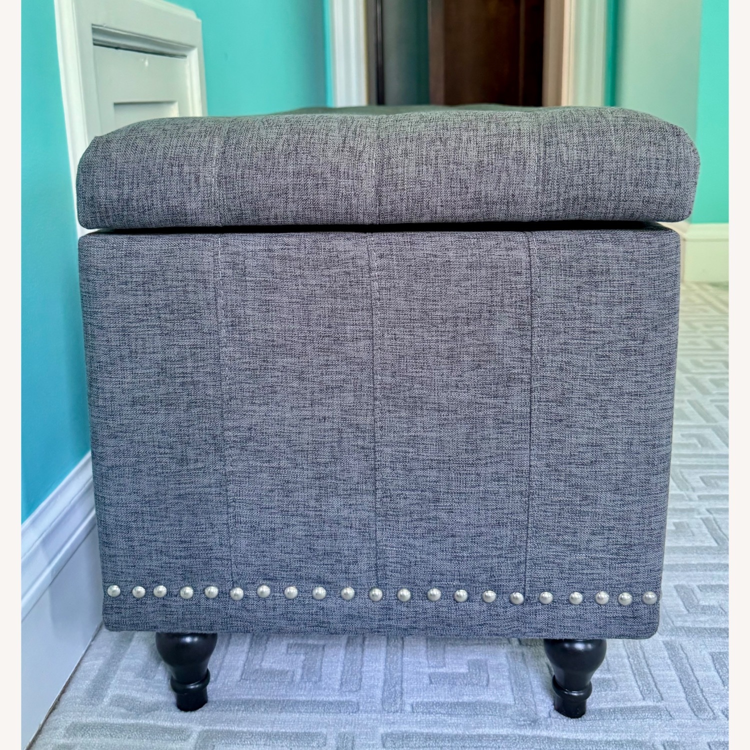 Upholstered Storage Ottoman - image-2