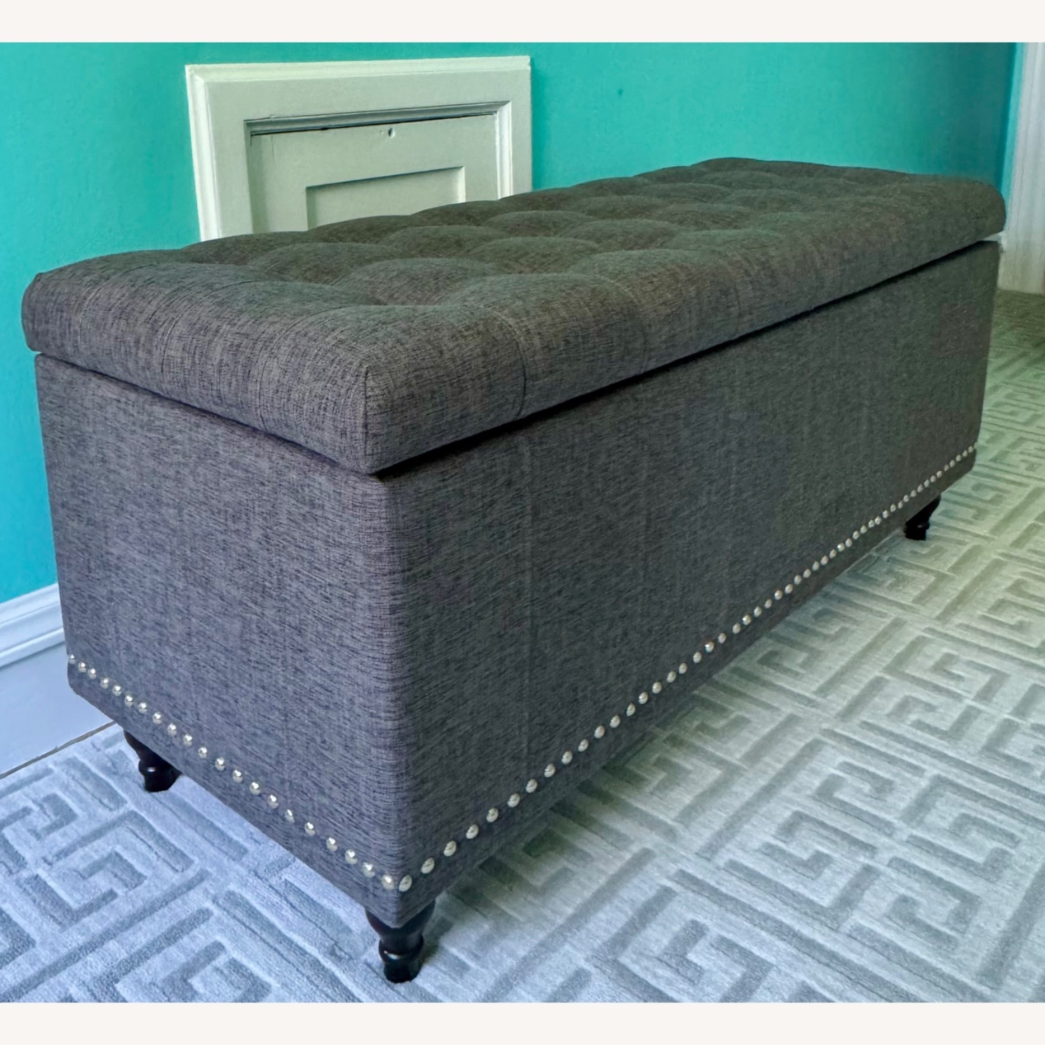 Upholstered Storage Ottoman - image-3