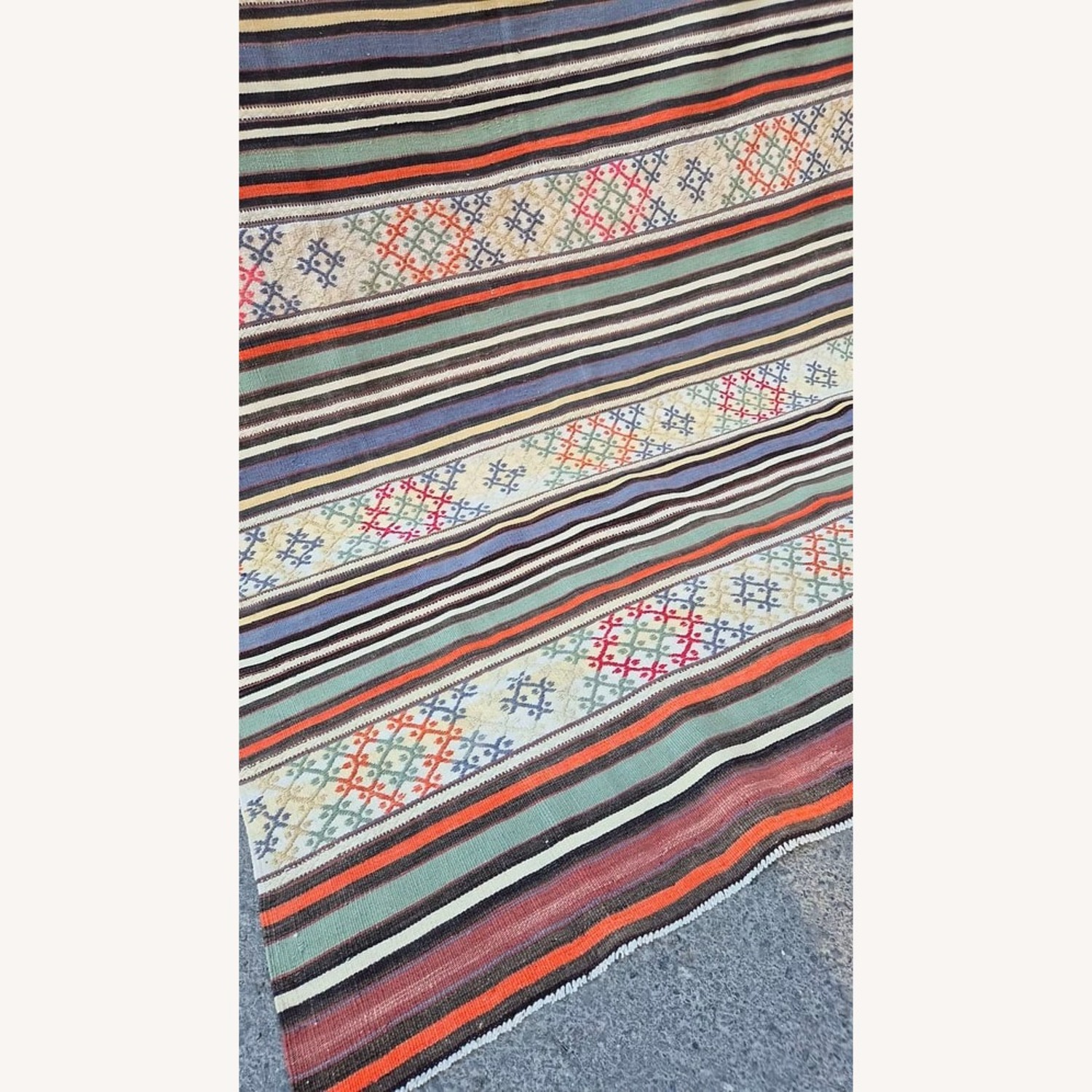 Vintage Turkish Modern Rustic Rug in Butter Yellow - image-5