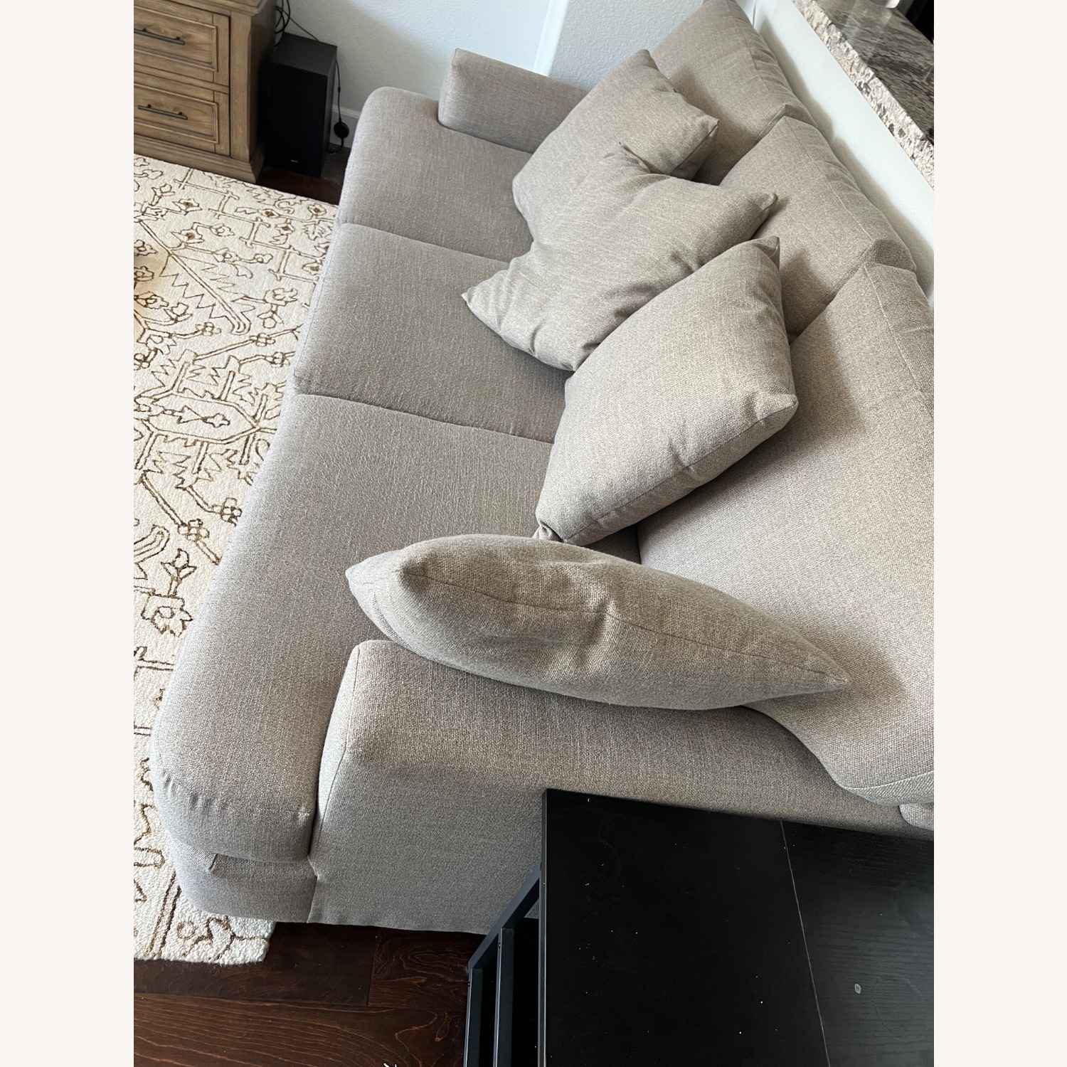 90” Upholstered 3 Seater Sofa With 4 Toss Pillows - image-4