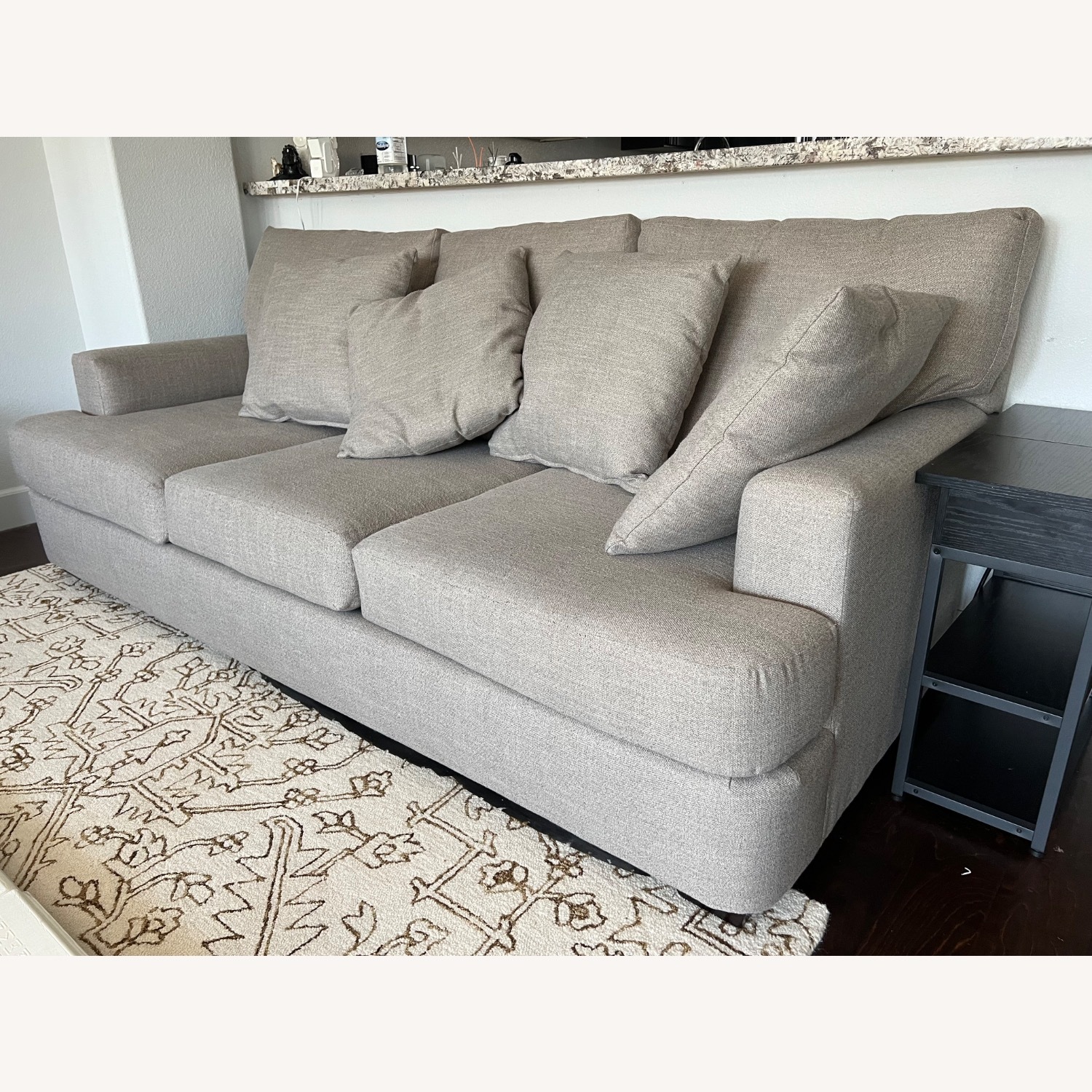 90” Upholstered 3 Seater Sofa With 4 Toss Pillows - image-2