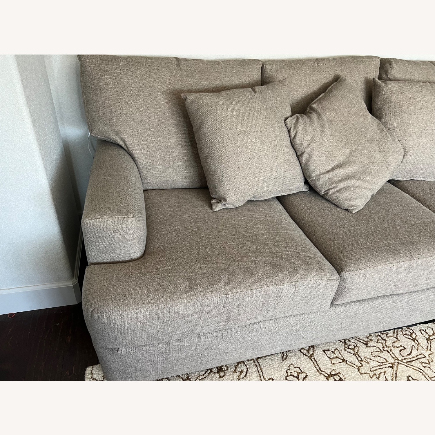 90” Upholstered 3 Seater Sofa With 4 Toss Pillows - image-3
