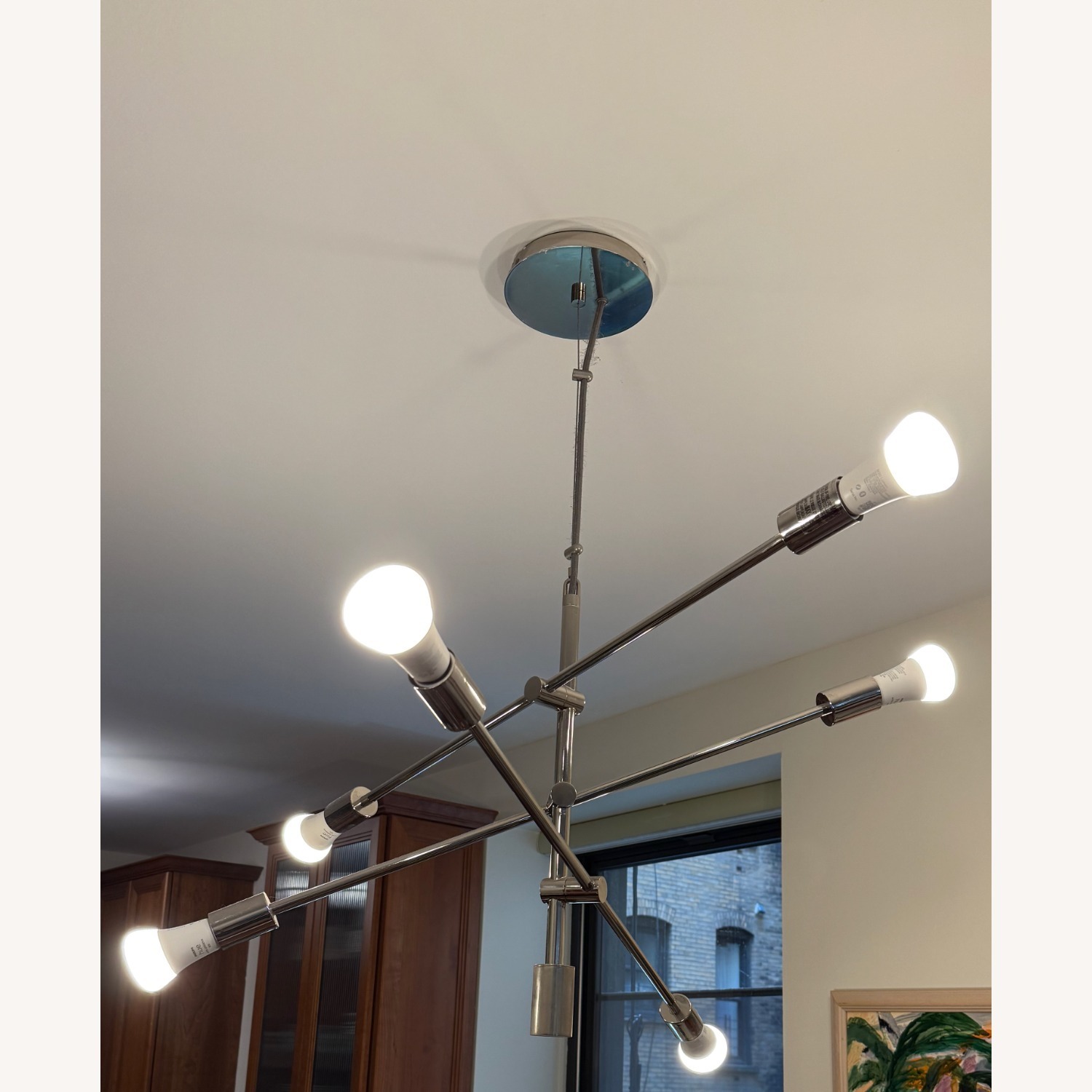 West Elm Modern Sputnik Style 6-Light Chandelier - image-3