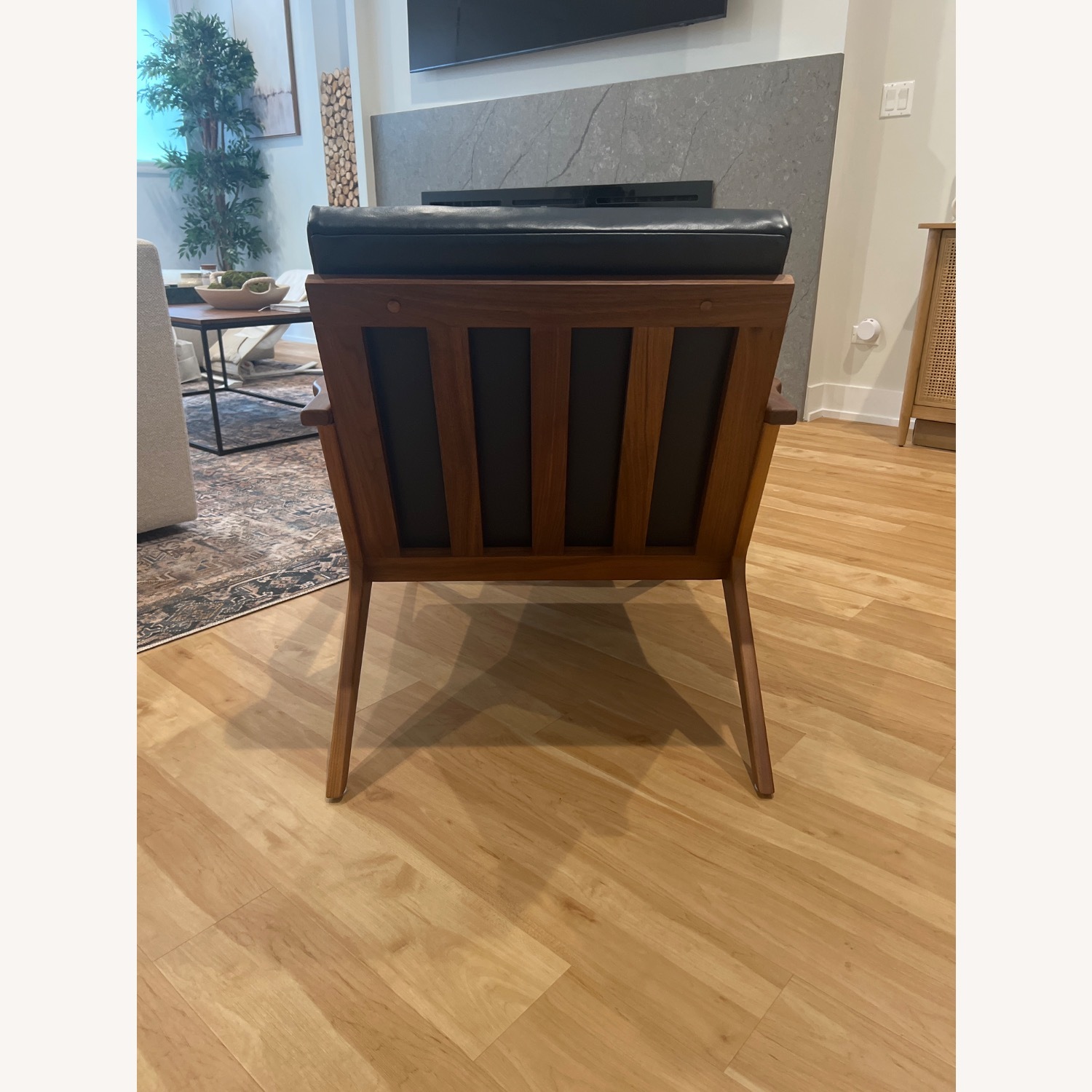 Crate & Barrel Cavett Leather Chair and Ottoman - image-4