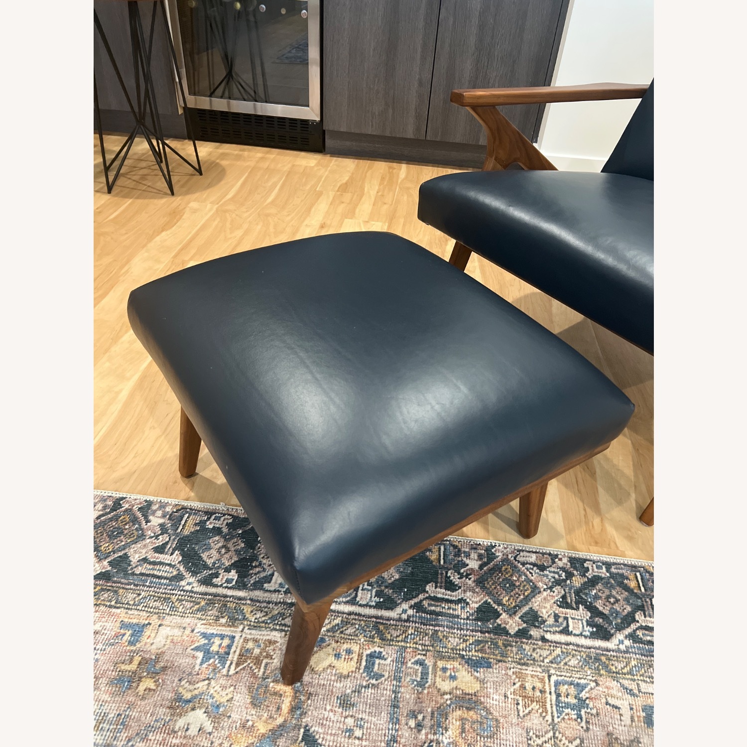 Crate & Barrel Cavett Leather Chair and Ottoman - image-7